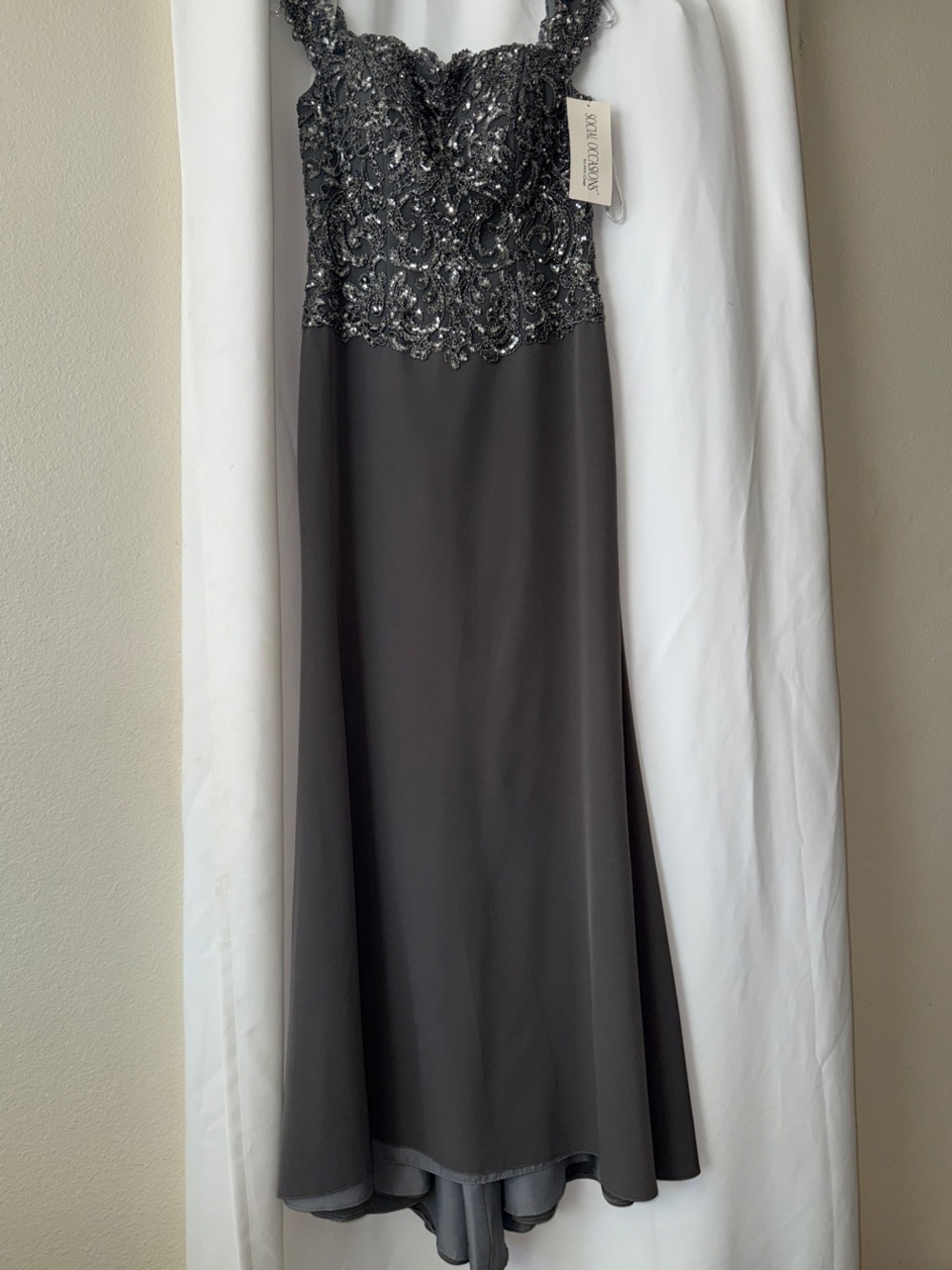 Mon Cheri Gray Embellished Evening Dress - Picture 4 of 5